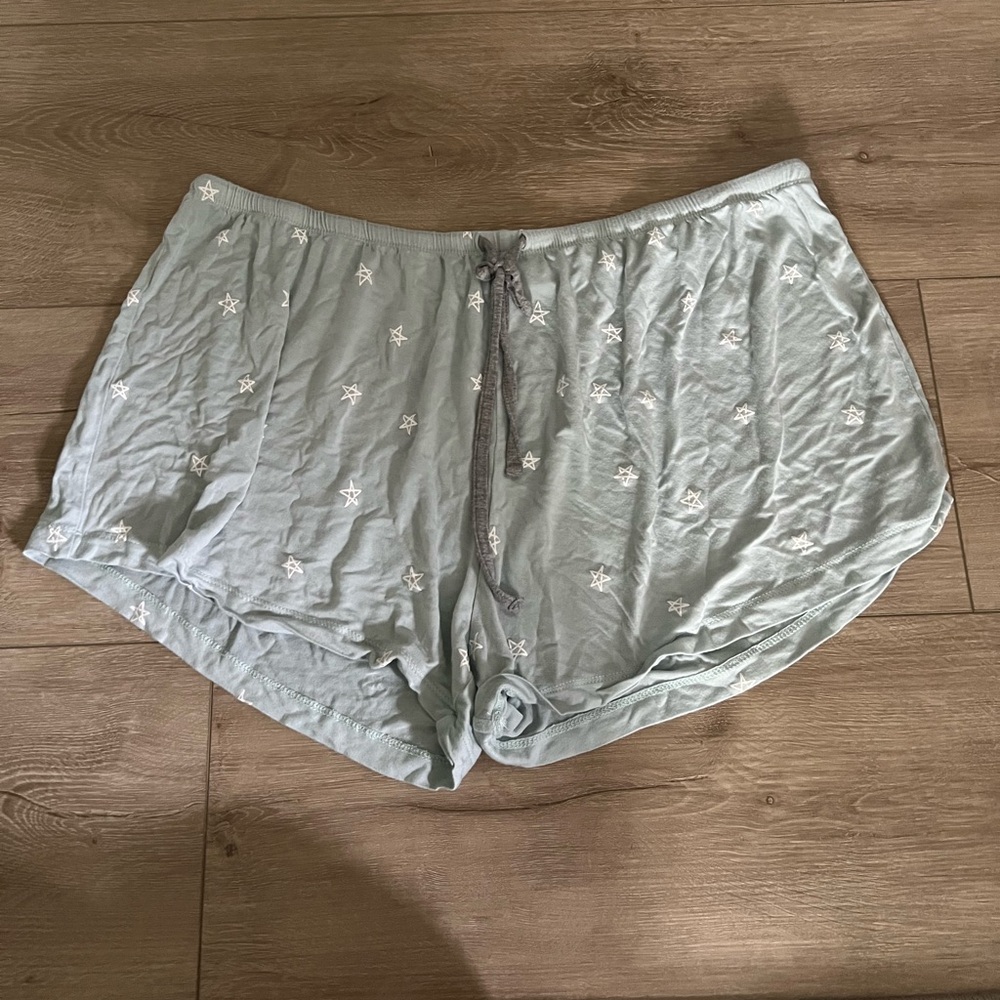 Honey Dew Star Print Mint Green Lounge Pajama Shorts